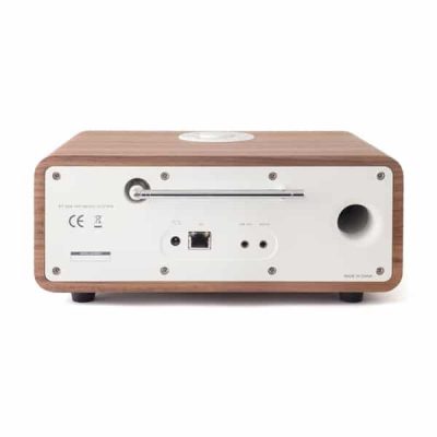 Tiny Audio Stereo DAB/DAB+/Internett radio i walnut/white sett bakfra